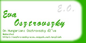 eva osztrovszky business card